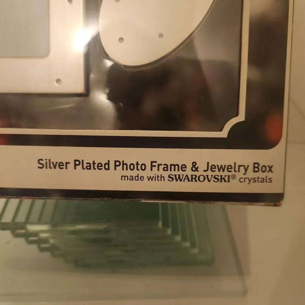 Vintage Regent Square  Harvey Lewis Designs NIB Silver Plated Frame Jewelry Box